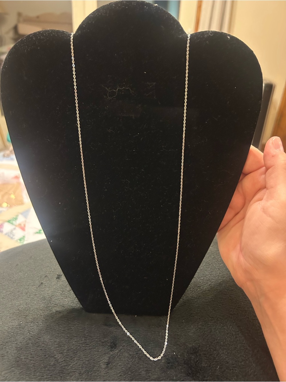 Long Silver Tone Chain Necklace Minimalist Layering Necklace Simple Everyday Jew